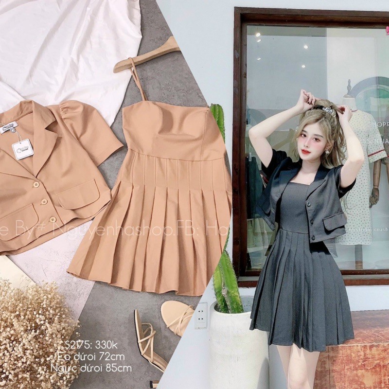 [HCM]Áo Vest + Đầm Xếp Ly Bigsize 60=>90