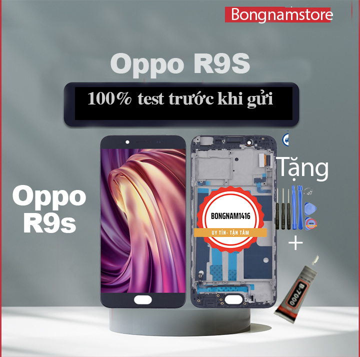 Màn hình thay thế cho oppo r9s đen tặng kèm bộ sửa và keo dán b7000.