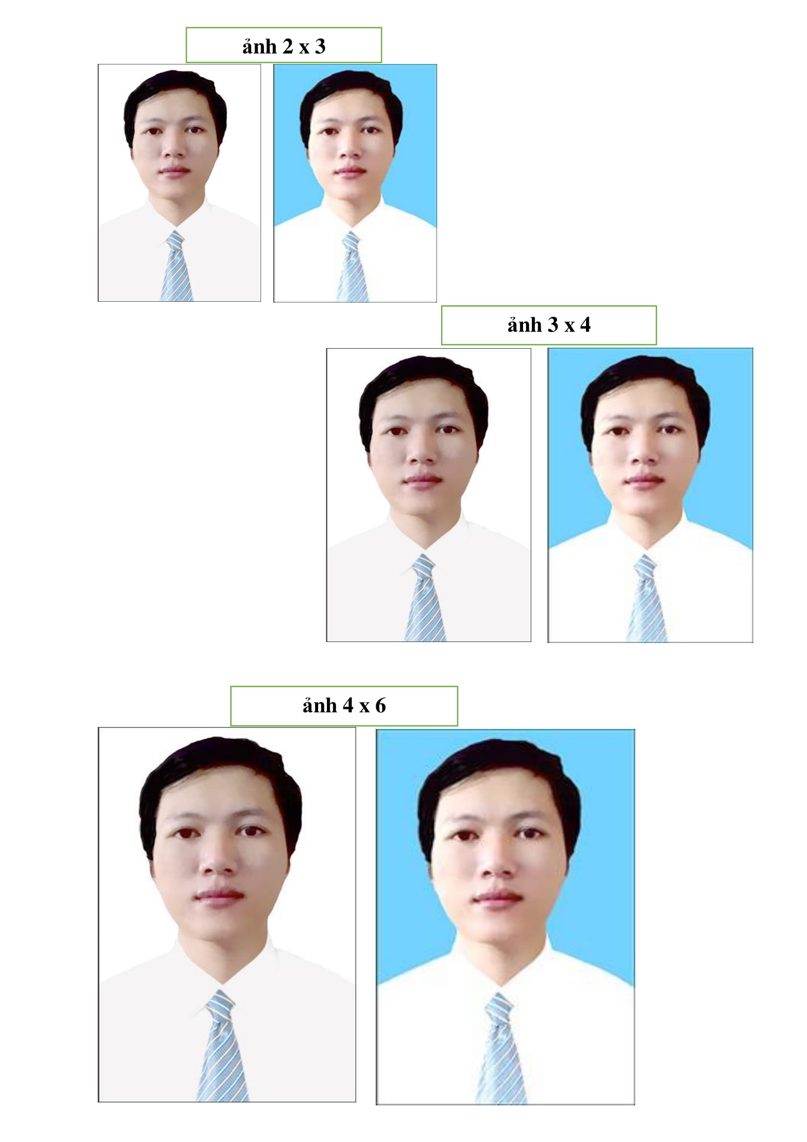 9 tấm ảnh thẻ 3x 4 nền trắng