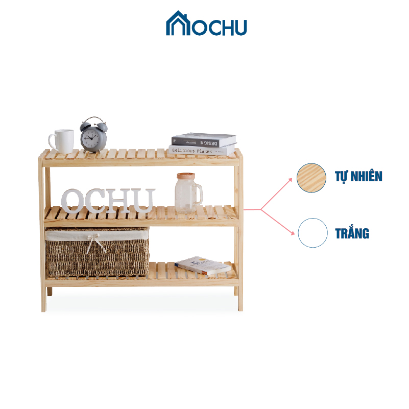 Kệ Đa Năng 3 Tầng Khung Gỗ Thông OCHU - Bench 3F