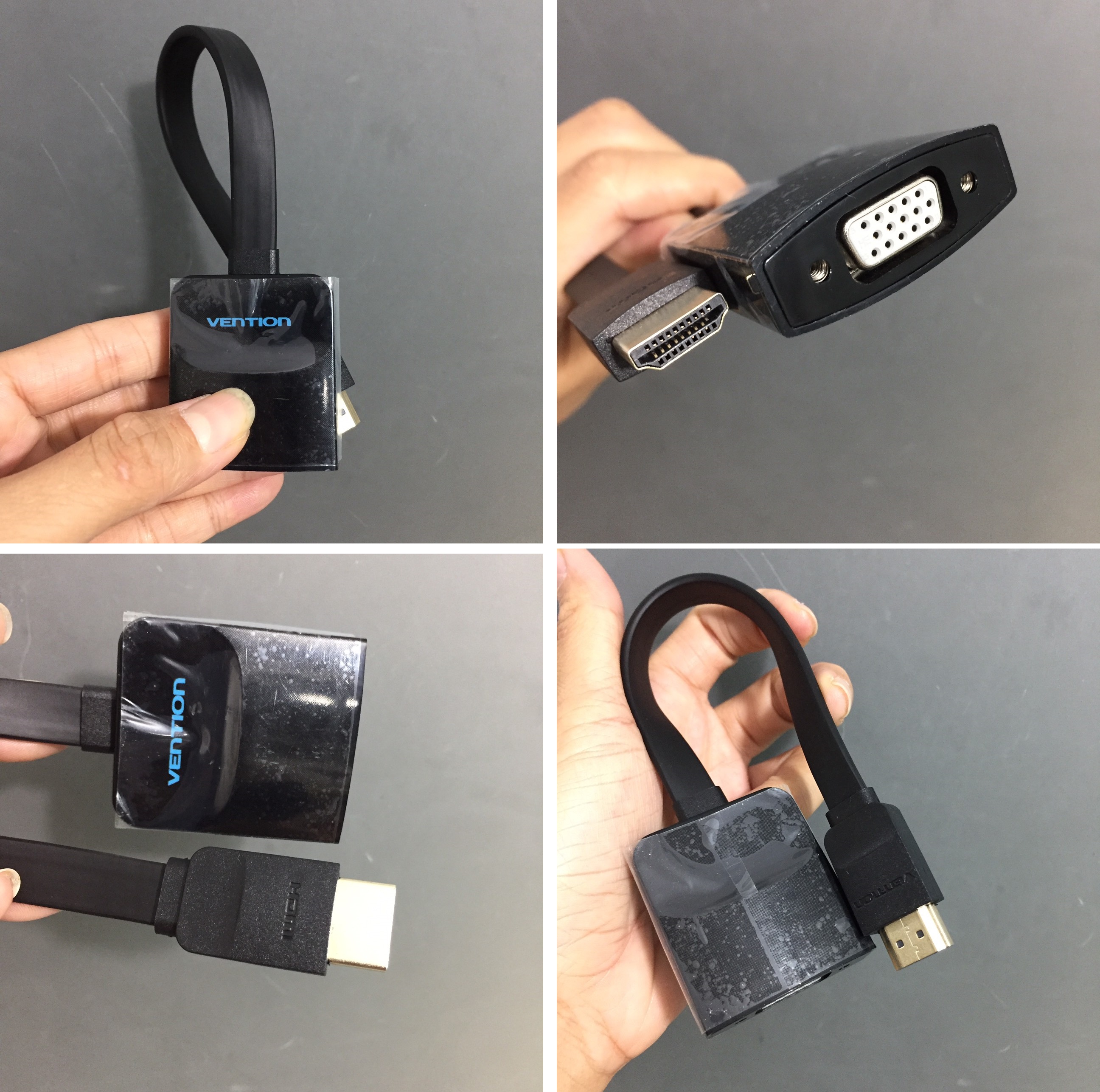 Đầu chuyển HDMI sang VGA Vention 74345 (15cm_dây dẹp)