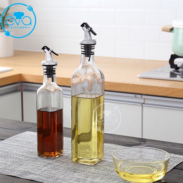 [HCM]Combo 2 Chai Thuỷ Tinh Vuông Rót Gia Vị Rót Dầu OiL Can 250 Ml Và 500 Ml