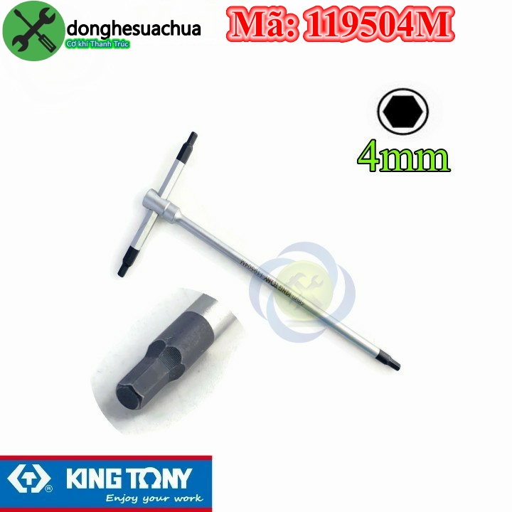 Lục giác t 4mm cán trượt kingtony 119504m dài 90mm x 180mm