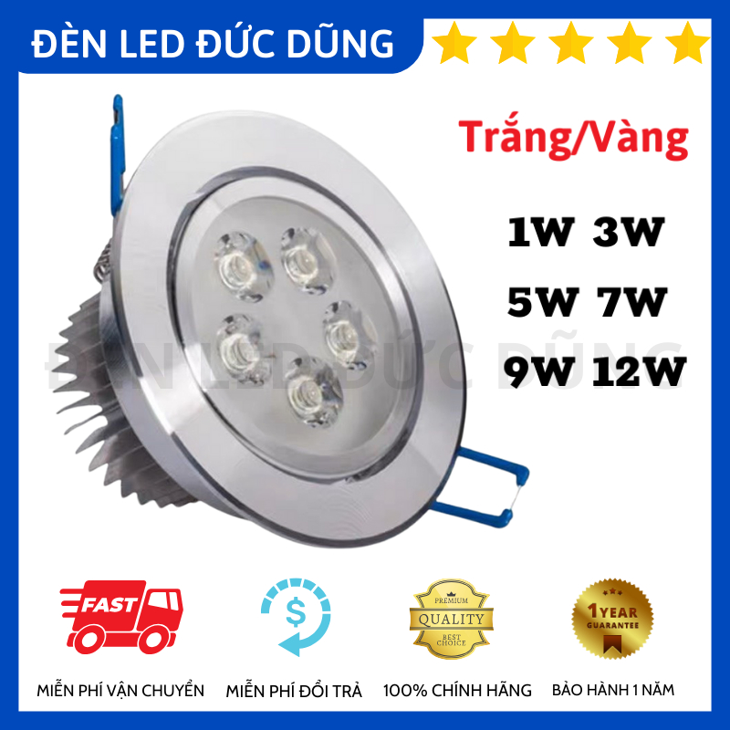 ĐÈN LED MẮT ẾCH ÂM TRẦN 1W, 3W, 5W, 7W, 9W, 12W (BẢO HÀNH 1 NĂM)