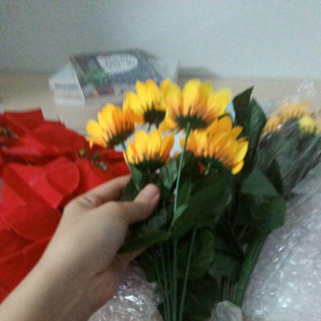 CHÙM HOA HƯỚNG DƯƠNG GIẢ LỤA 7 BÔNG