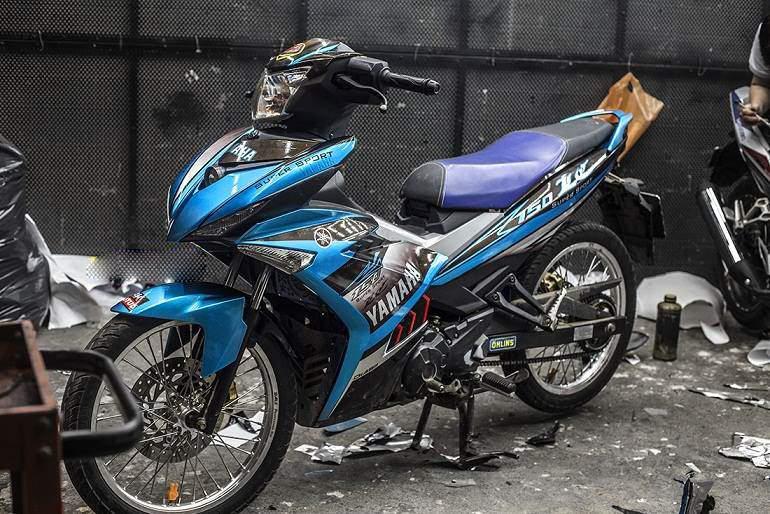 Tem trùm exciter 150 xanh đen, tem exciter 150, team trùm exciter 150, tem xe exciter 150, team trùm ex 150, team xe exciter 150 xanh đen