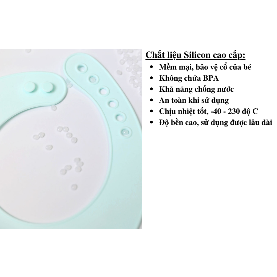 Yếm Ăn Dặm Silicone Có Máng Yếm Silicon Ăn Dặm Cho Bé