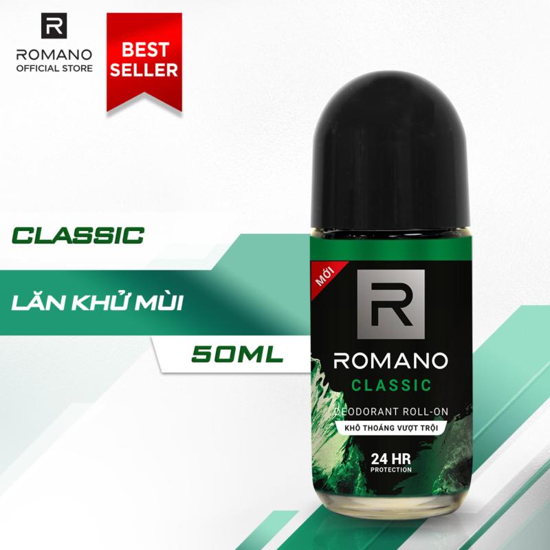 Lăn khử mùi Romano Classic khô thoáng vượt trội 50ml