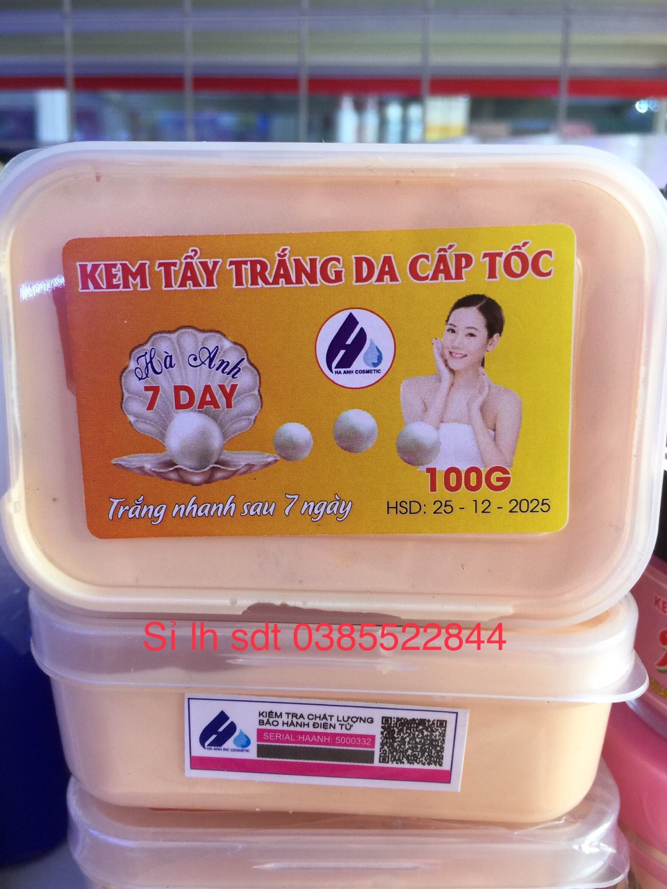 Kem tẩy trắng da 7 day hộp vuông 100g