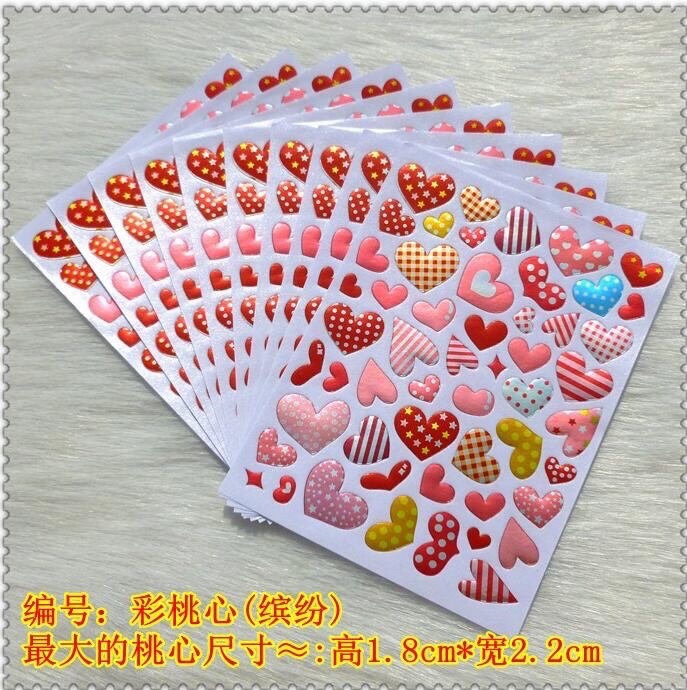 (1k)Set 10 tấm sticker, miếng dán hoa lá, mặt cười, tim