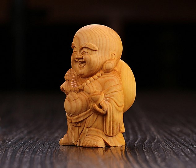 Tượng gỗ gụ Phật di lặc  mini