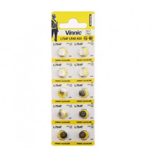 Pin LR48 / AG5 / 393 / 309  / LR754 / SR48 / SR754 /  RW28 Vinnic 1.5V -  1 Vỉ 10 viên