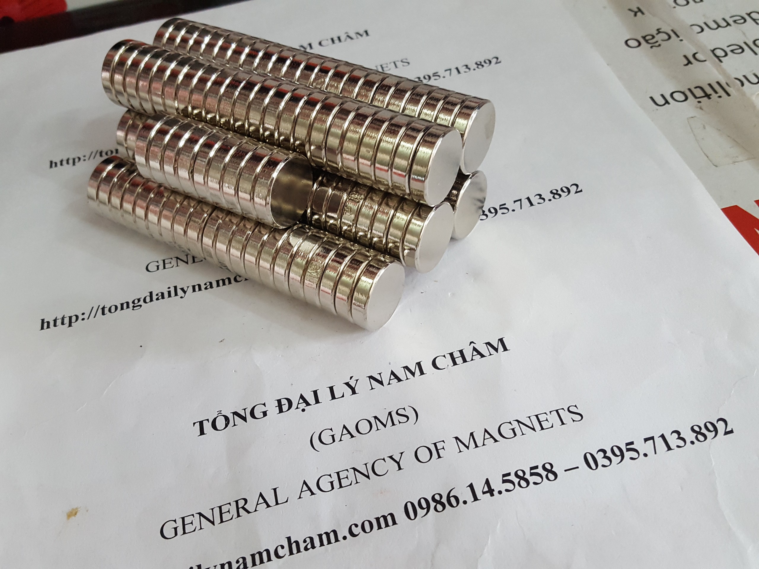 5 viên nam châm đất hiếm 20x5mm