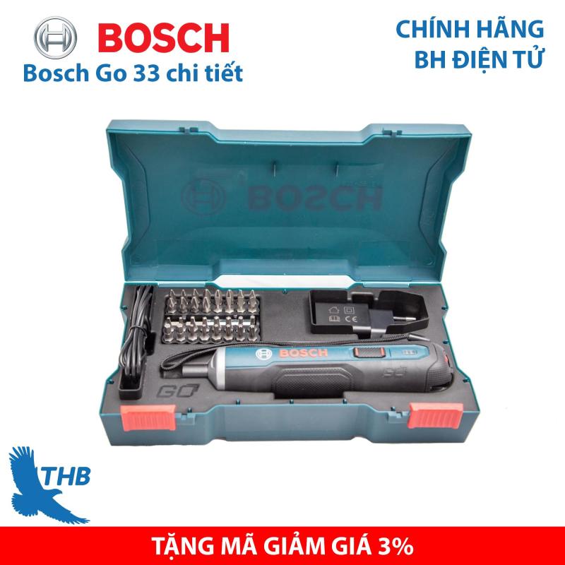 Máy vặn vít Máy bắt vít dùng Pin Bosch Go Kit 33 chi tiết xuất xứ Malaysia Bảo hành điện tử 6 tháng
