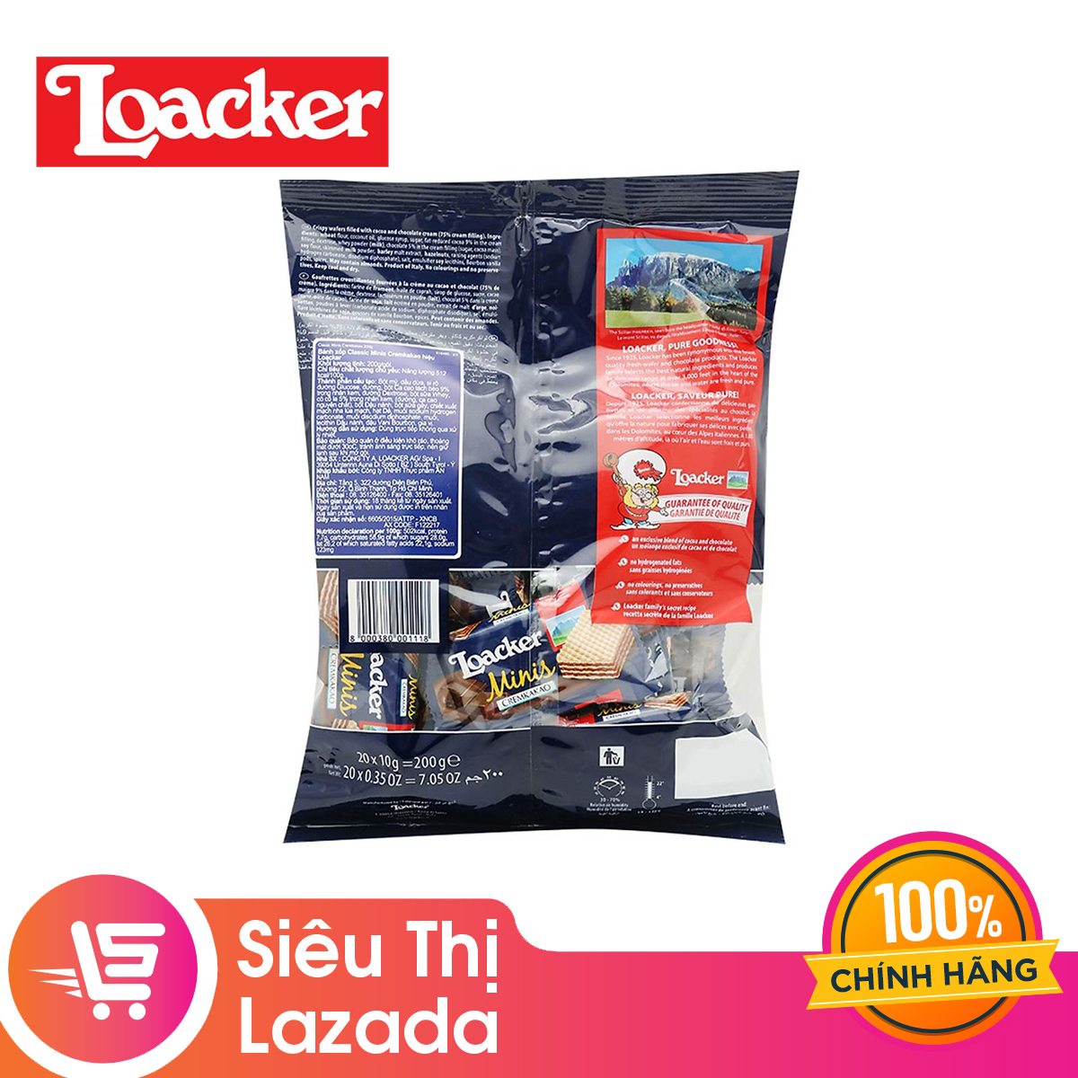 Bánh xốp Loacker Minis Napolitaner 200g