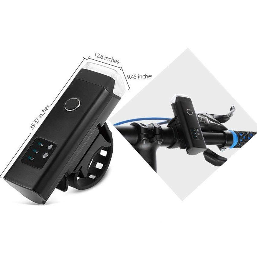 Đèn pha xe đạp HJ-047 sạc cổng USB Tặng khóa 4 số cho xe đạp