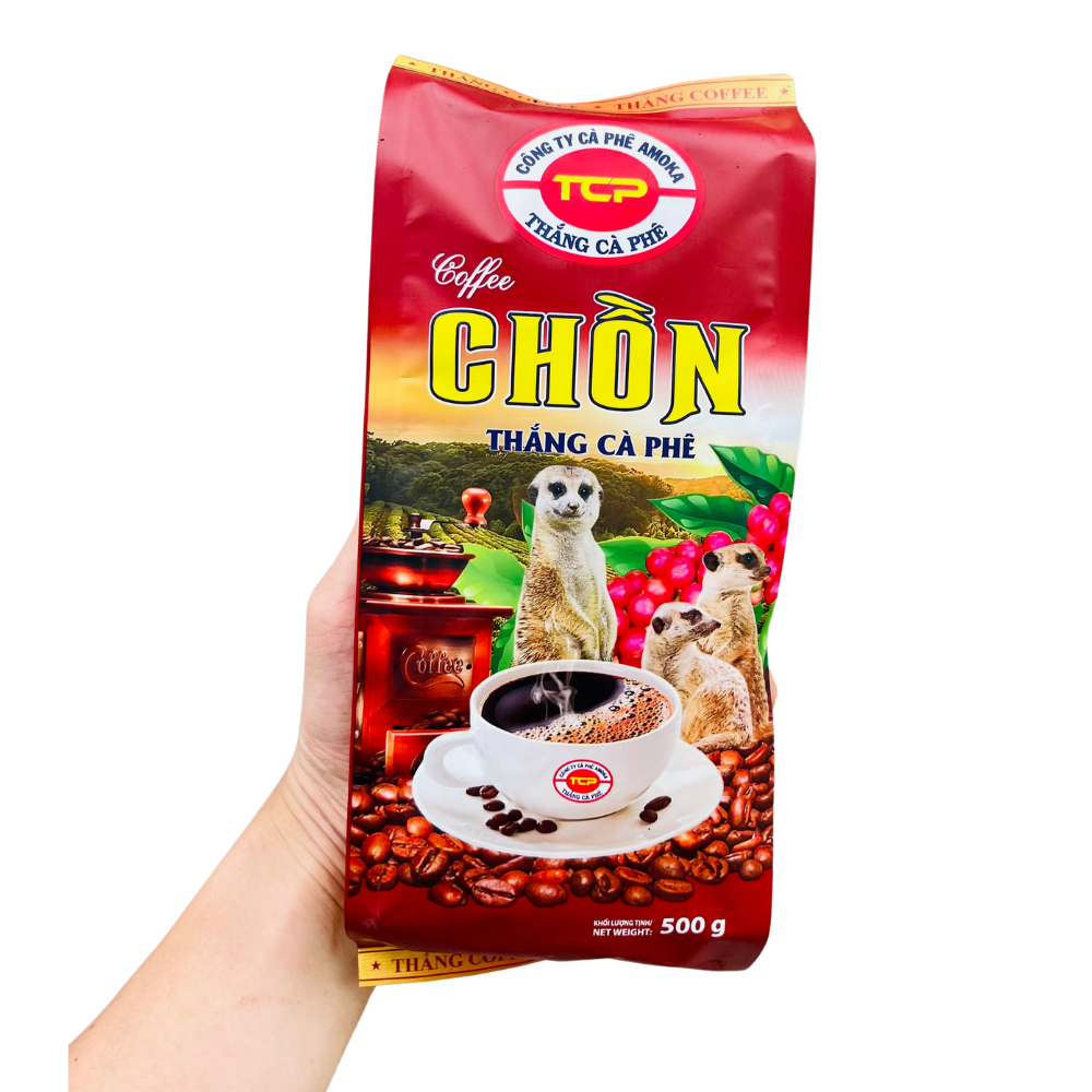 Gói Màu Đỏ Gu vừa vị thanh (500gr) Cà phê CHỒN ban mê rang xay pha phin