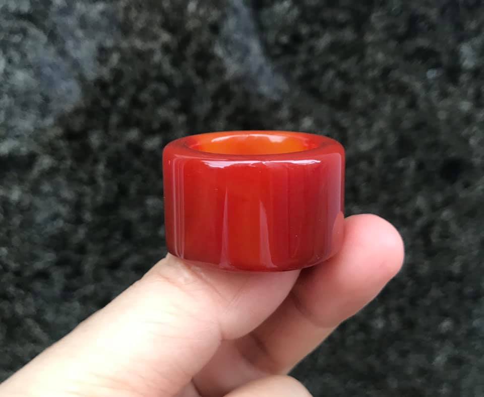 [HCM]NHẪN CÀN LONG BẢN VUÔNG ĐÁ MÃ NÃO ĐỎ
