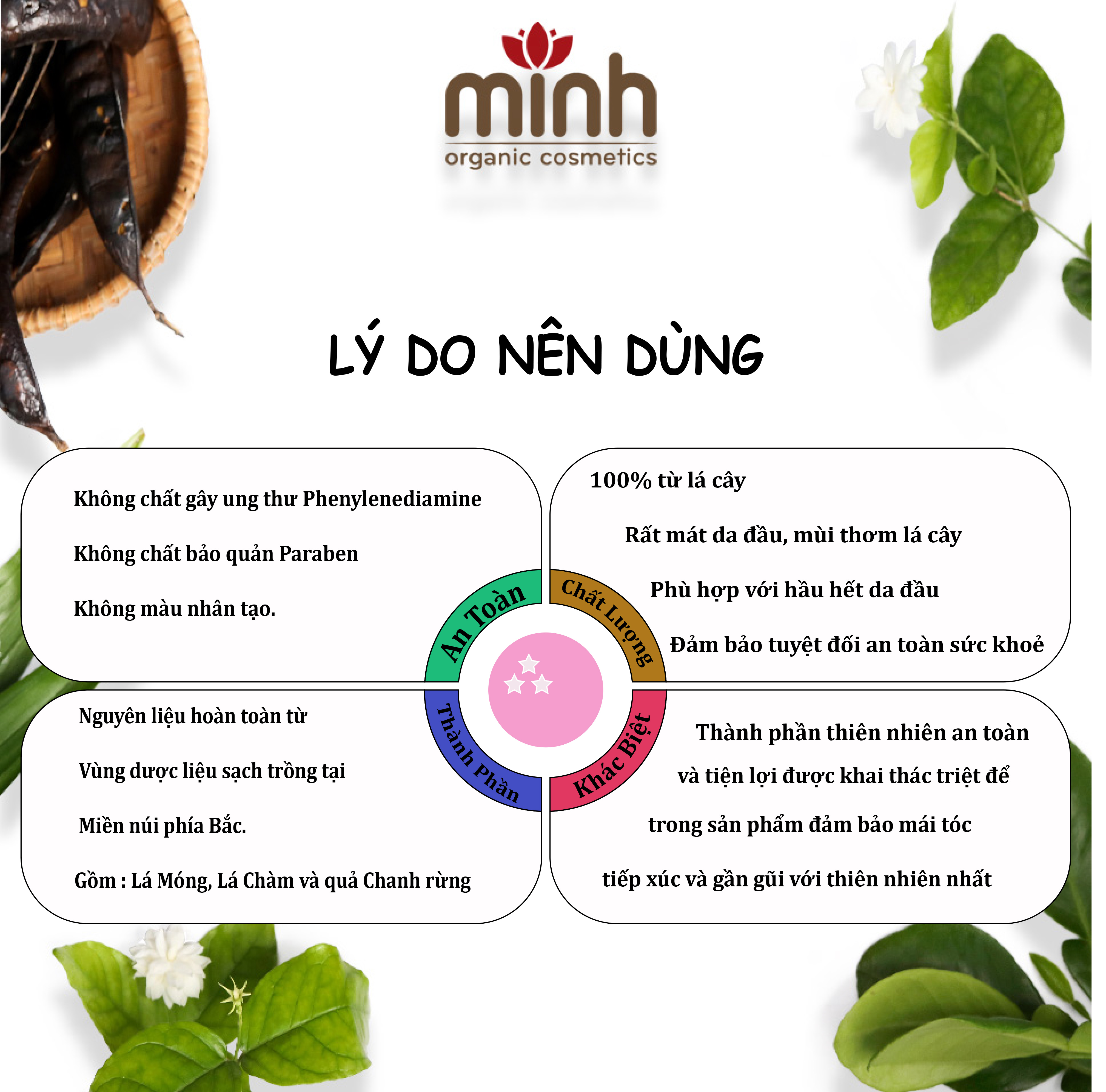 Bột Lá Nhuộm Tóc Dalabo - Chính Hãng Minh - Màu Đen