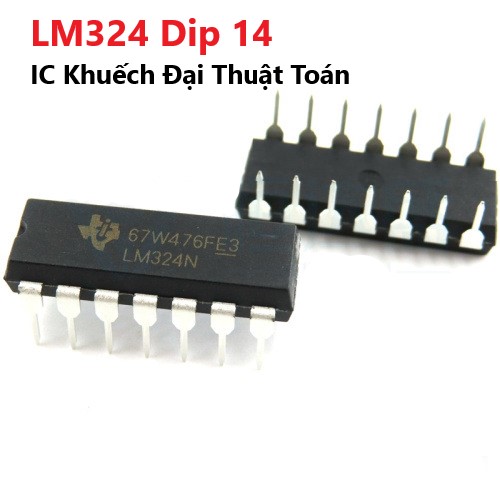 Gói 5 con lm324, gói 1 con lm324 dip 14 chân cắm - ic khuếch đại thuật toán , lm 324, 324