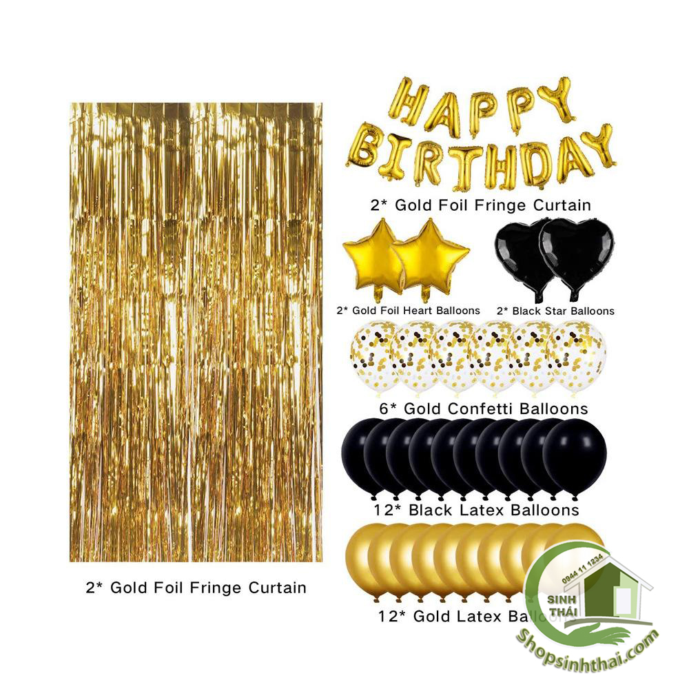 [HCM]Bong bóng chữ Happy brithday màu vàng [ Tổng kho ]