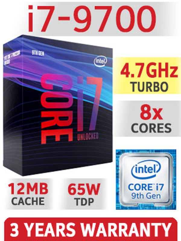[HCM]CPU Intel Core i7 9700F 4.70GHz 12M 8 Cores 8 Threads