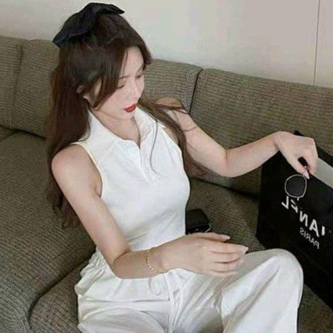 Áo Sát Nách Ba lỗ Cổ Bẻ Croptop Chuẩn Đẹp