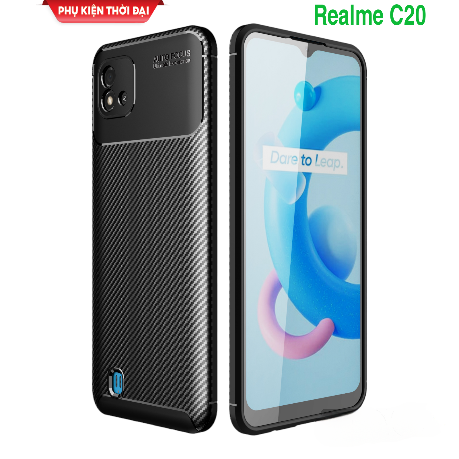 Ốp lưng Oppo Realme C20 vân rằn ri Auto Focus dẻo màu bảo vệ 4 góc thế hệ mới