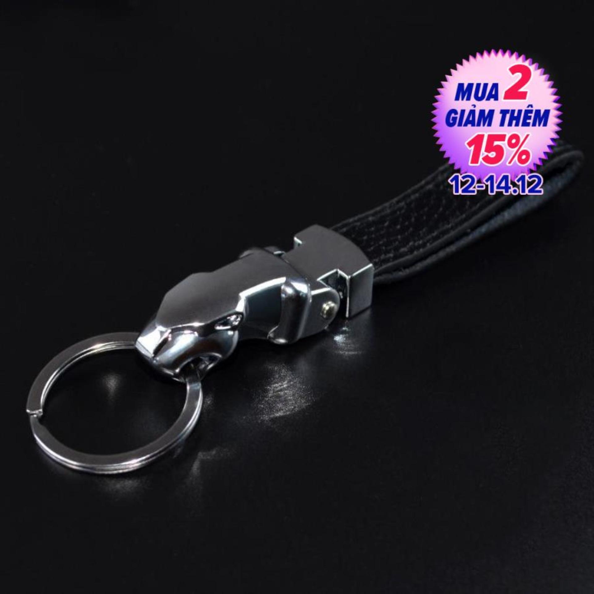 Móc Khóa Kim Loại Cao Cấp Đầu Báo Móc Khóa Dây Da Đầu Kim Loại Móc Khoa Nam Thời Trang Cao Cấp Có Hộp