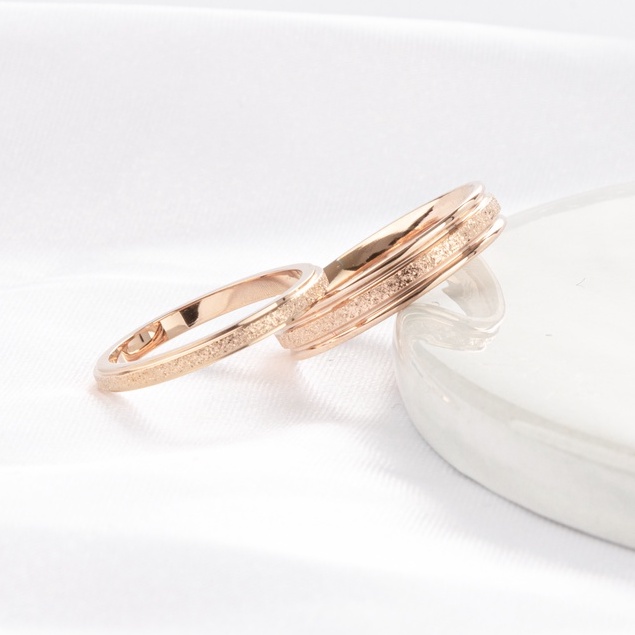 Nhẫn cặp đôi LAMY Milgrain Rose Gold Ring 8003RG & 8004RG