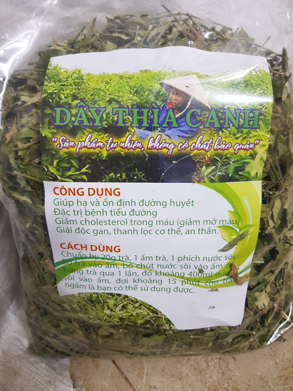 500g dây thìa canh sấy lạnh xanh nguyên chất,  trà thìa canh dành cho người tiểu đường, mỡ máu, men gan cao, gan nhiễm mỡ