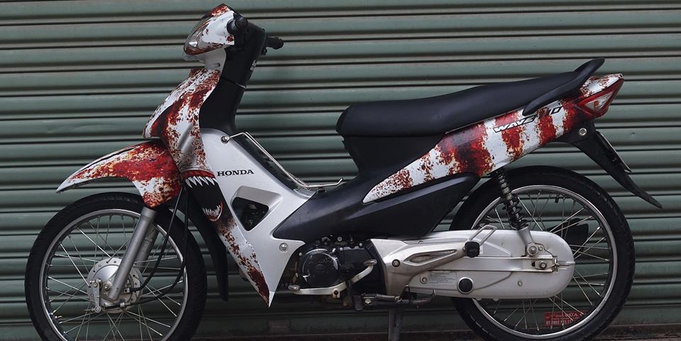 Stamp hooded Nouvo SX black red-degree stickers team boss decal motorcycle Nouvo SX black red-team hood Decal motorcycle Nouvo cheap beautiful and quality