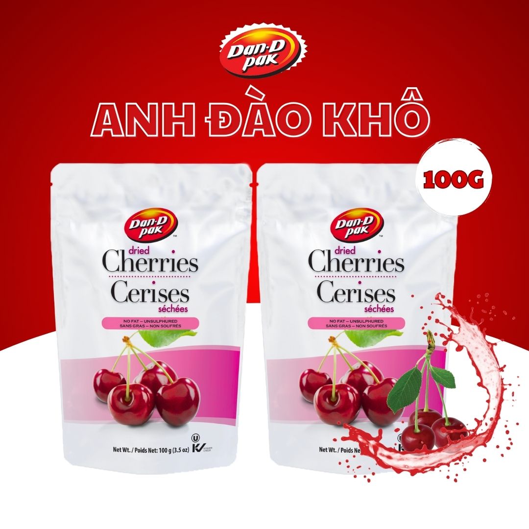 [Chính hãng] Anh đào khô nhập khẩu 100g Dan D Pak