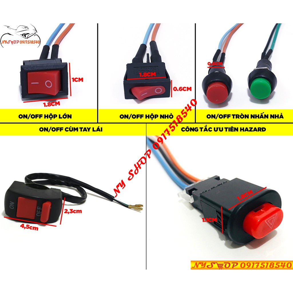 🛵Bộ Nút Công Tắc Phụ Chế Điện Cho Xe Máy🛵