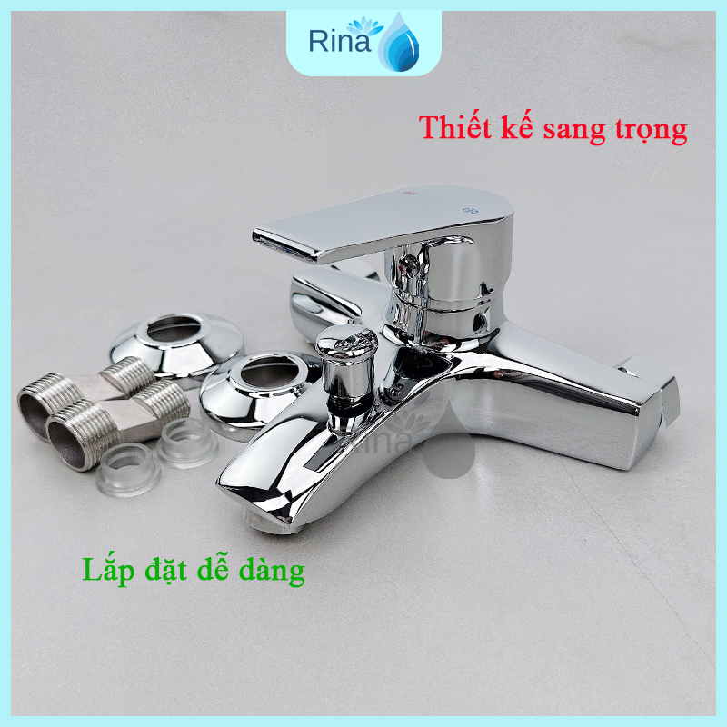 Cực bền-bh 2 năm bộ vòi củ sen nóng lạnh cao cấp rn3007 củ sen tắm nóng lạnh đồng thau xi bóng củ sen tắm nóng lạnh cao cấp