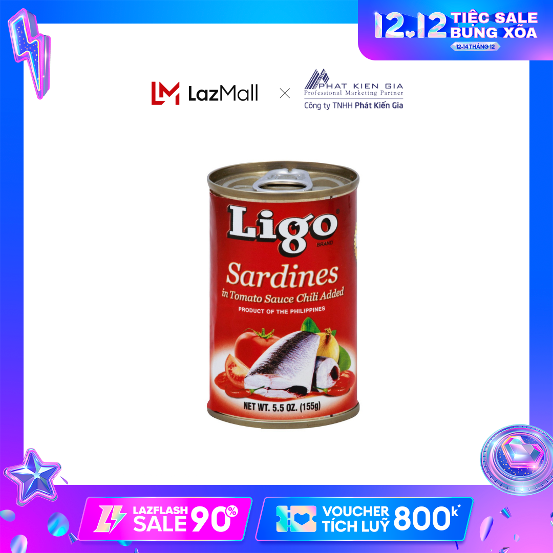 Cá Mòi Sốt Cà Vị Ớt Cay Ligo 155g (Thương Hiệu Mỹ - SX Philipines)