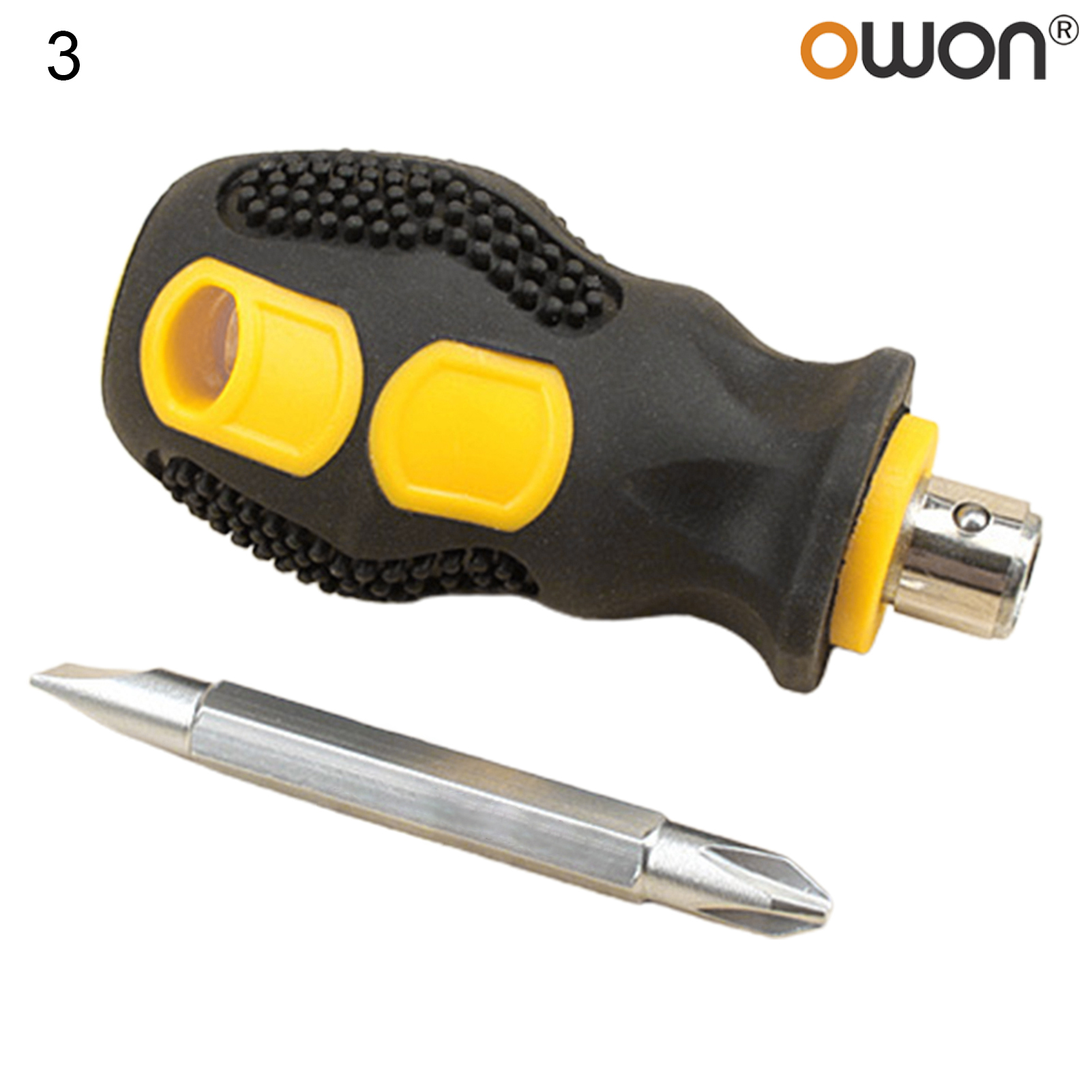Farfi Dual-purpose Slotted Screwdriver Dual-use Convenient to Use Sturdy Non-slip Rubber Short Shank Cross Screwdriver for Household