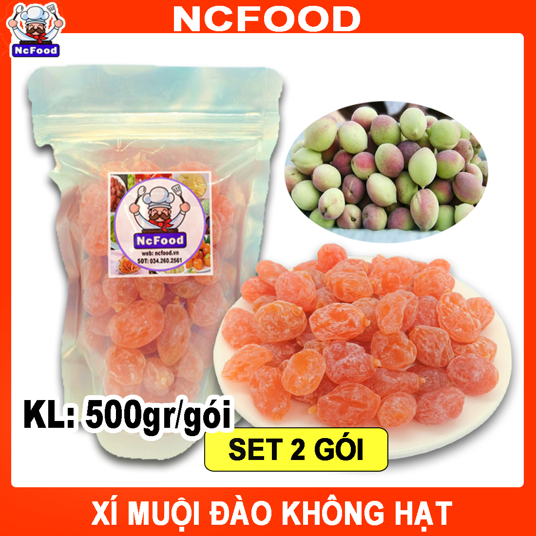 Xí muội đào không hạt loại ngon (1kg)