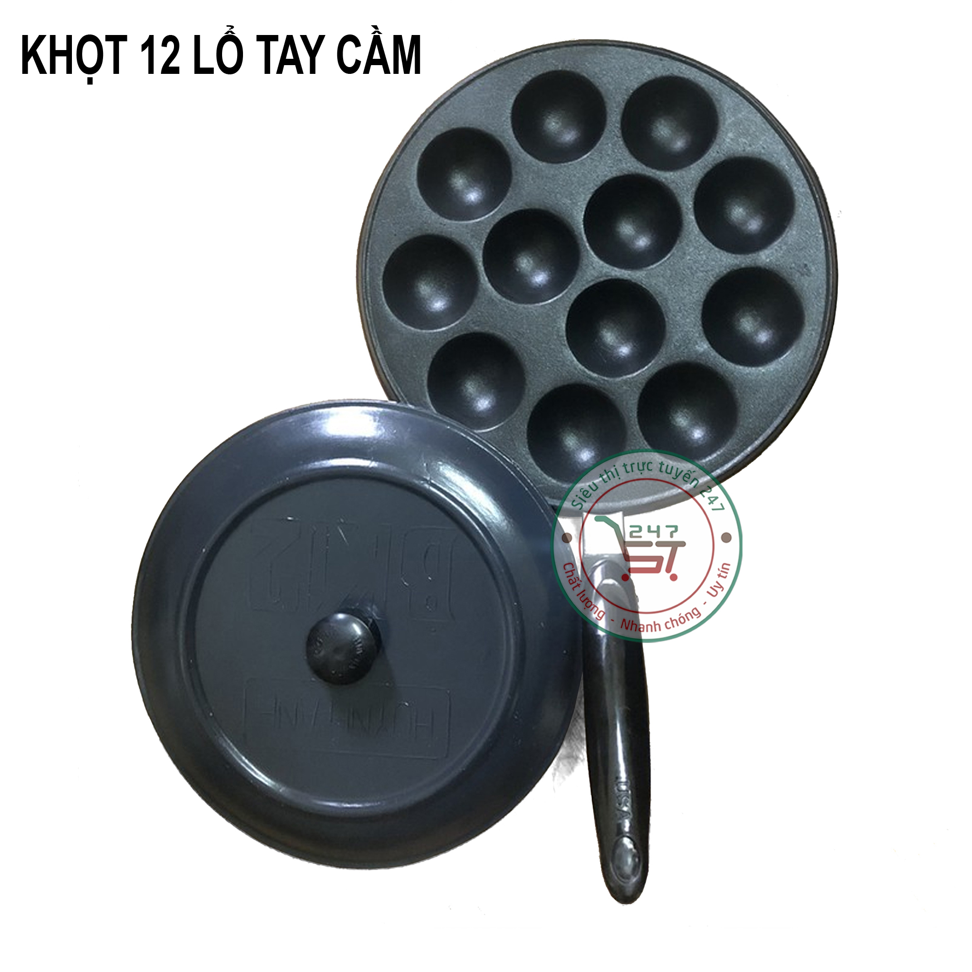 Khuôn bánh khọt chống dính có tay cầm Huỳnh Anh đa năng tiện lợi có thể làm khuôn bánh căn, khuôn bánh bèo dễ dàng
