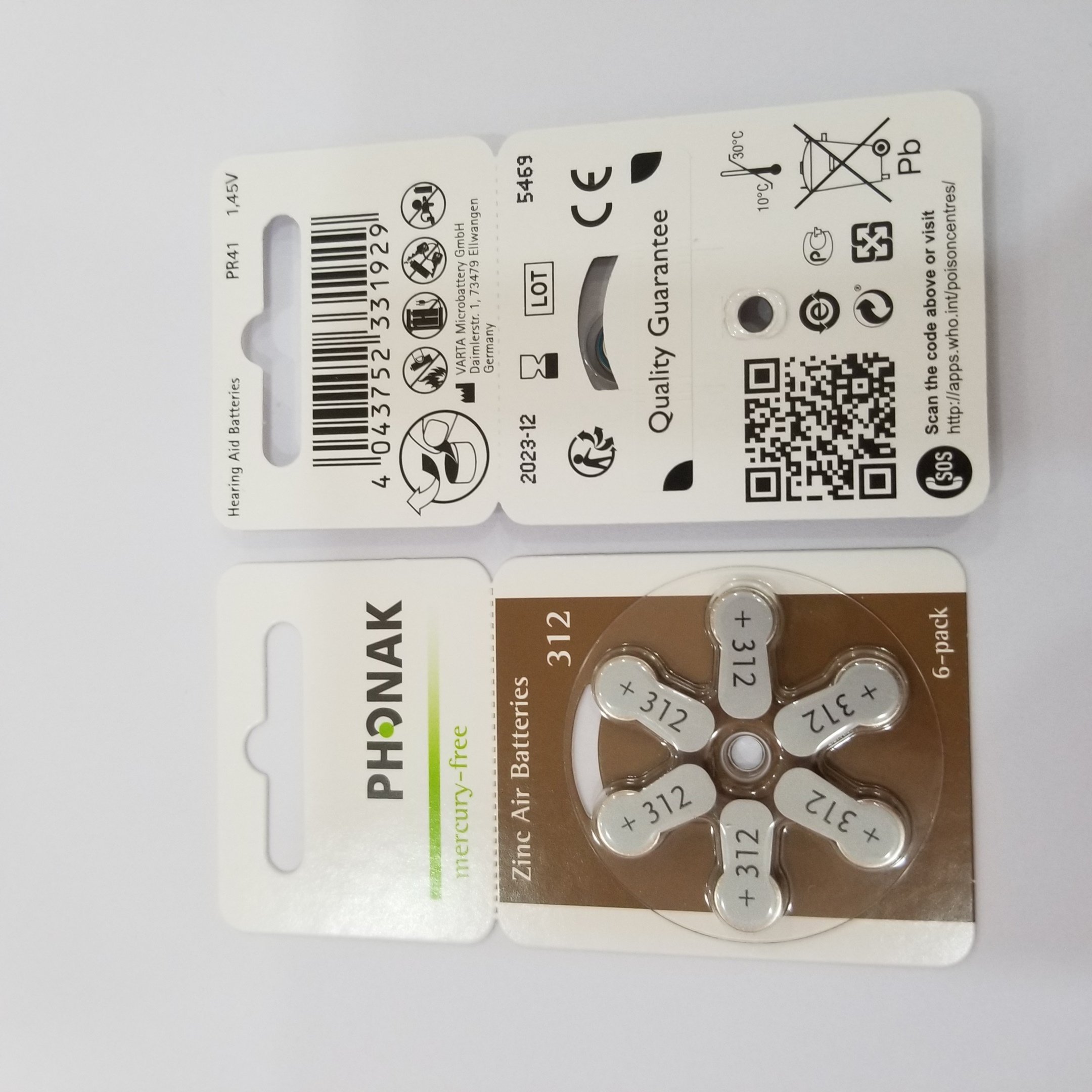 Pin máy trợ thính Phonak (chính hãng của Đức) size 10-13-312-675.