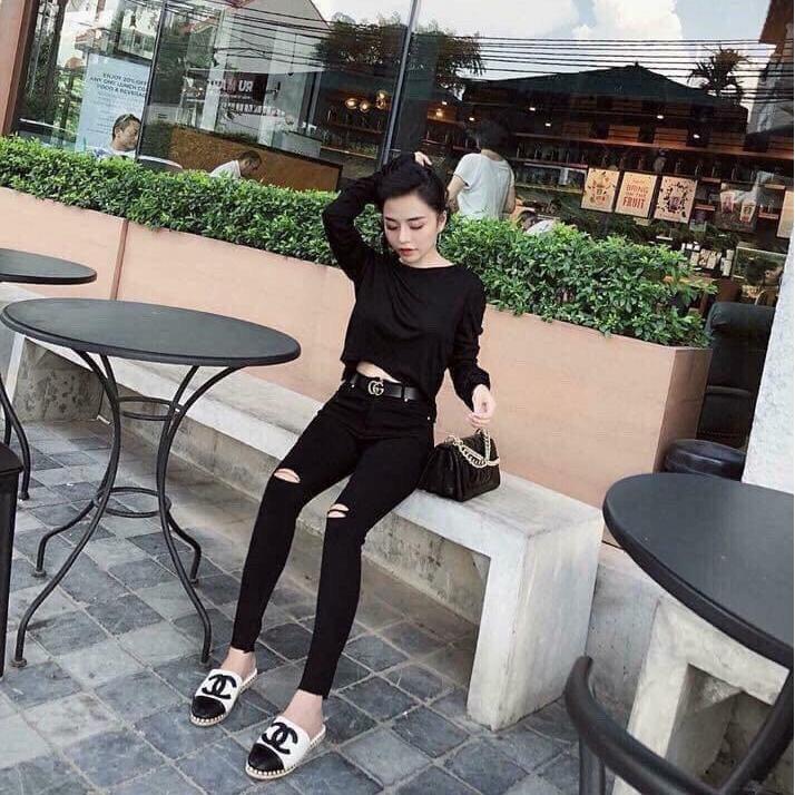 Quần skinny rách gối