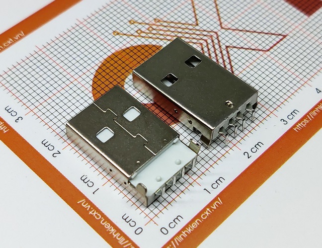 Usb a đực 2.0mm type a 4 chân cong