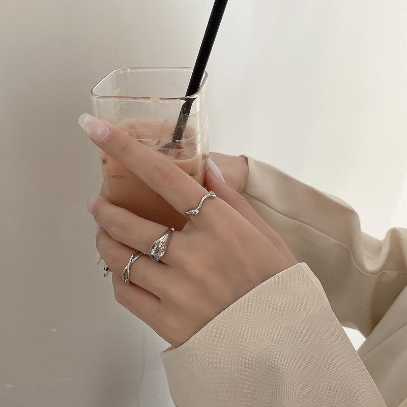 Set nhẫn basic mặt dẹt, 3 chiếc kiểu dáng đơn giản, cá tính Her Jewelry N24