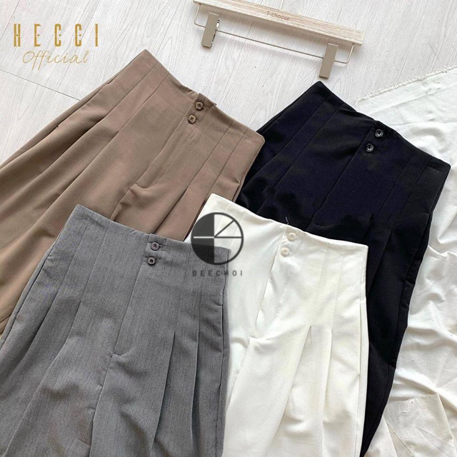 Quần baggy công sở cạp liền 2 cúc