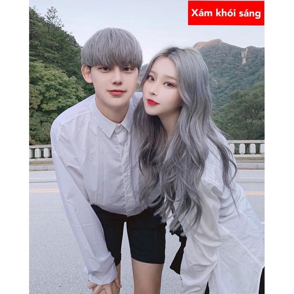[HCM]COMBO MÀU NHUỘM XÁM KHÓI SÁNG  tặng kèm trợ nhuộm