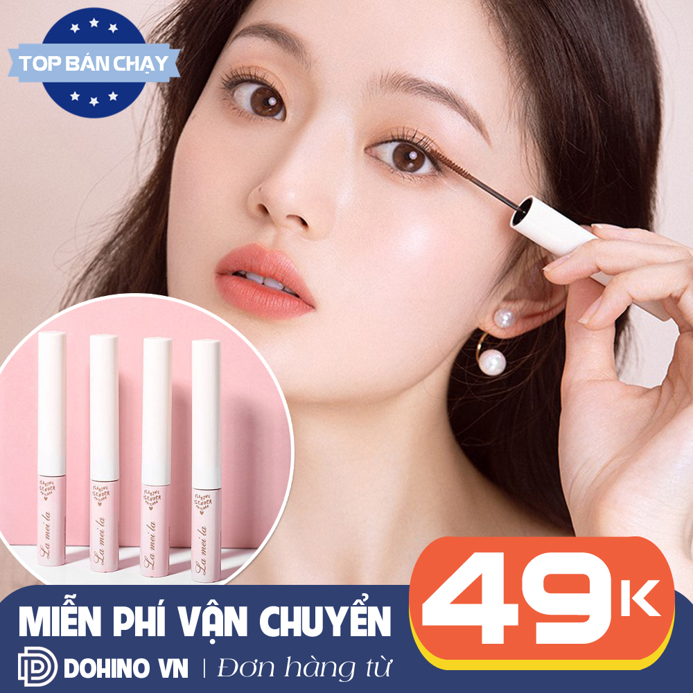 (Có video) Mascara Siêu Mảnh Tơi Mi, Chân mày, lông mày không trôi không lem Lameila Skinny Microcara Vỏ Hồng DSMCR15 - Mascara siêu mảnh