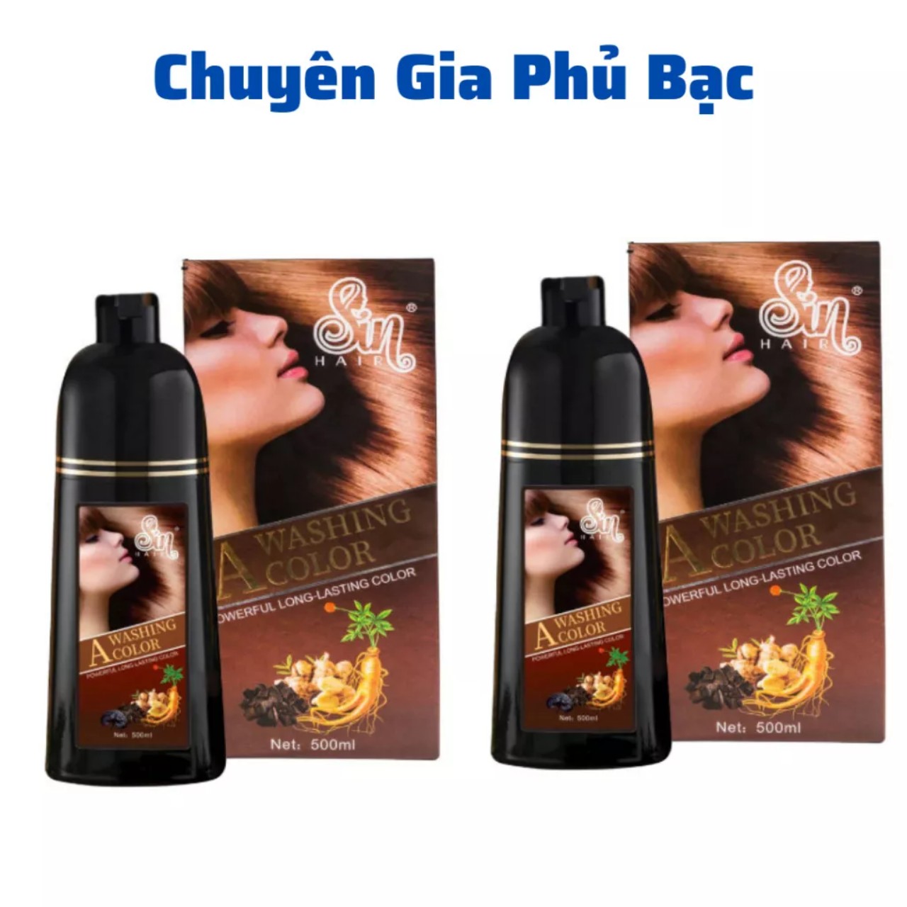 [HCM][CHÍNH HÃNG] DẦU GỘI PHỦ BẠC NÂU TÓC SIN HAIR 500ML
