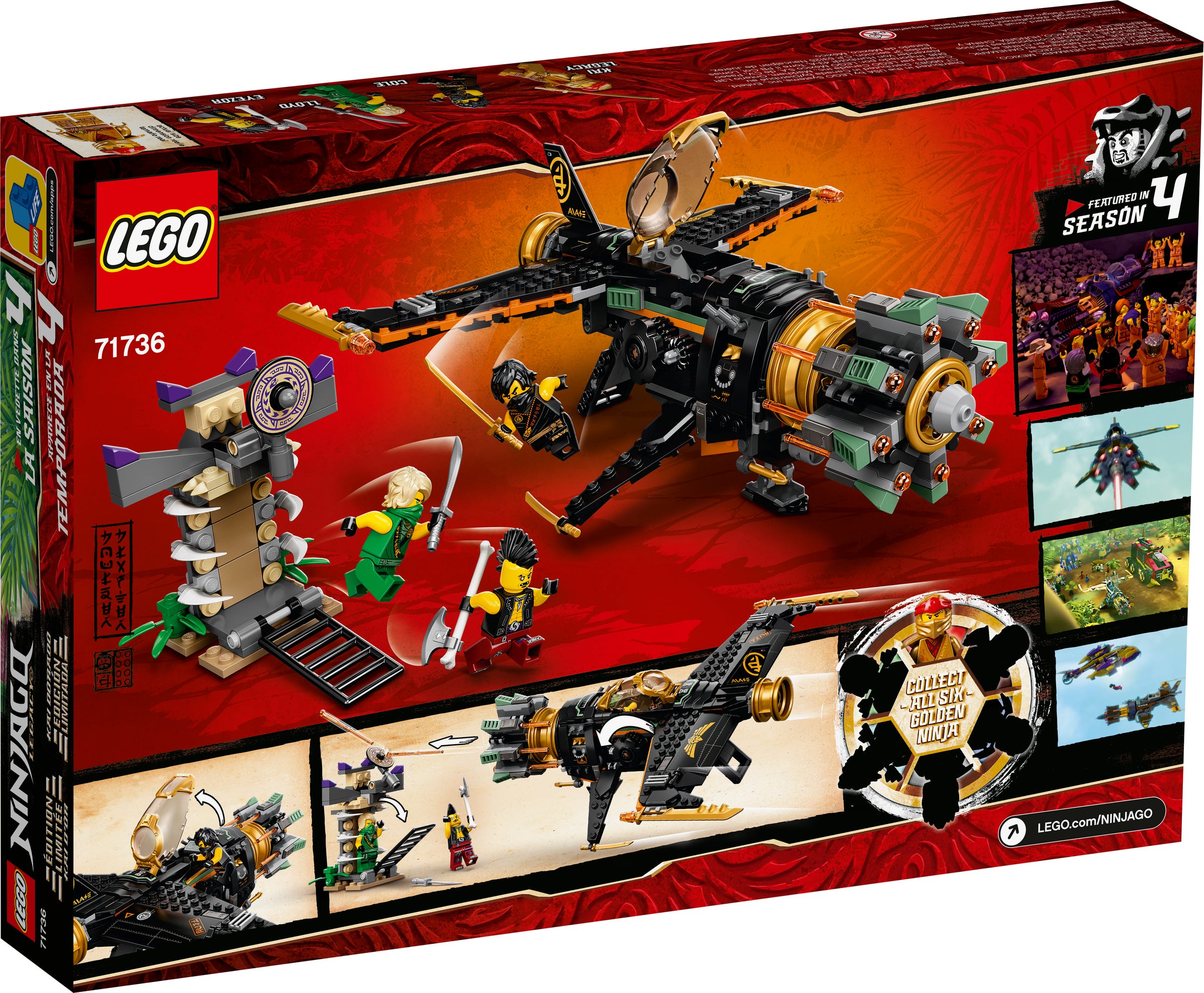 [HAPPY BRICKS] LEGO  NINJAGO - 71736 - PHI CƠ CHIẾN ĐẤU CỦA COLE - BOULDER BLASTER