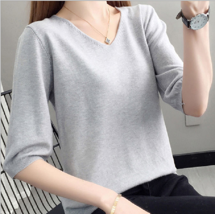 Áo Len Nữ Áo Len Tay Lỡ Phong Cách Hàn Quốc