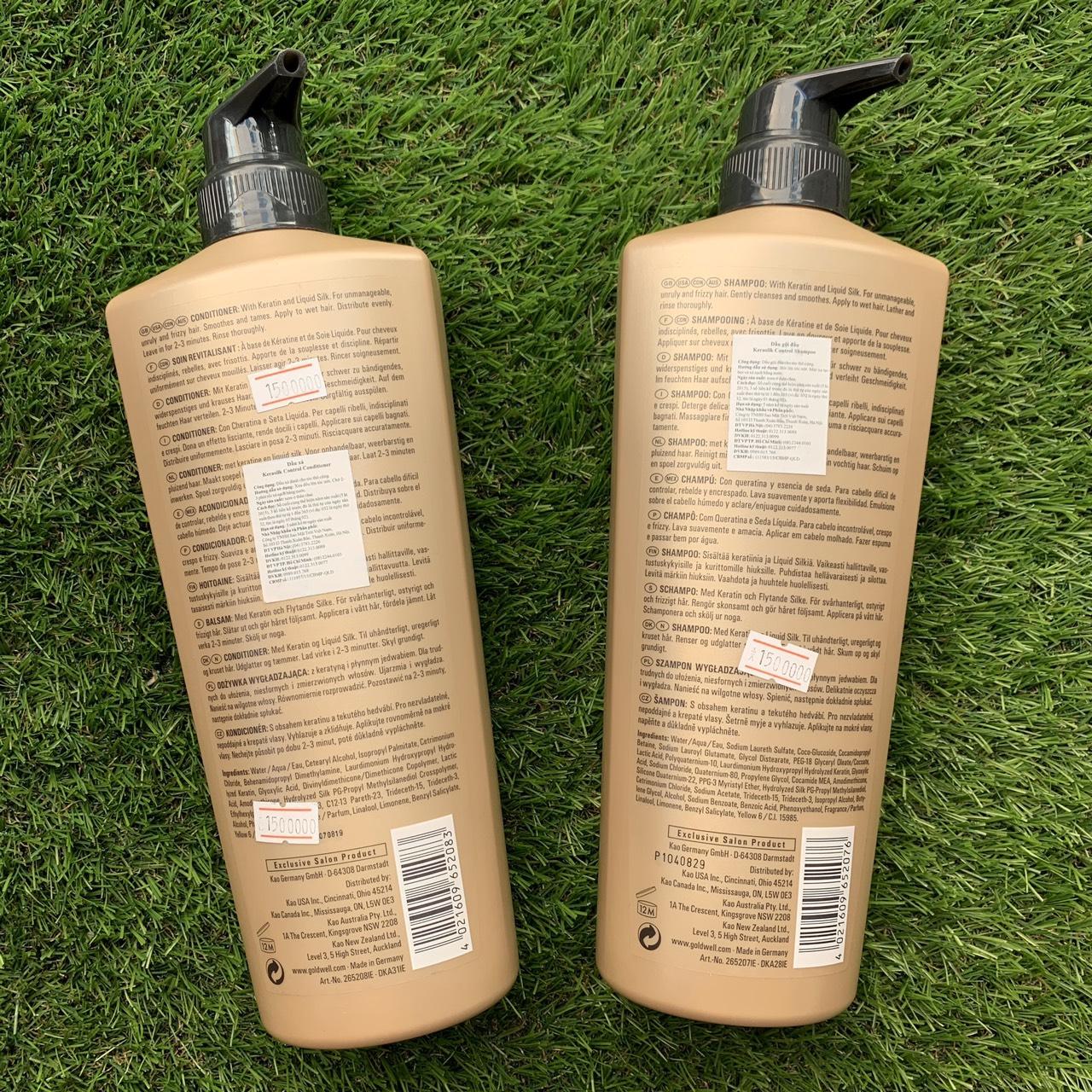 [HCM]Dầu gội xả suôn mượt Goldwell Kerasilk Control 1000mlx2